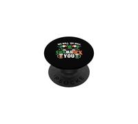 Shamrock Rock Music Funny St Patricks Day PopSockets Adhesive PopGrip