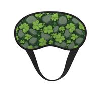 Shamrock Shaped Stepping Printed Black Border Eye Mask, Soft and Comfortable, Perfect for Travel, Camping, and Meditation