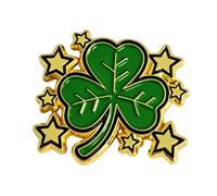 Shamrock St Patrick's Day Lapel Pins Three Leaf Clover Brooch Enamel Badge Gift