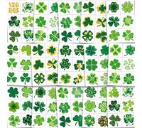 Shamrock Temporary Tattoos St Patricks Day Tattoos Pre Cut Design, 120Pcs Saint Patricks Patty Irish Face Tattoo Stickers Adults Lucky Irish Makeup Party Favors Supplies Traditional Holiday Festival