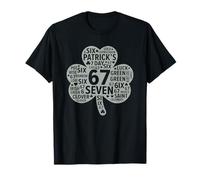 Shamrock with St Patrick's Six Seven Meme Trendy Four Leaf T-Shirt