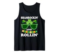 Shamrockin and Rollin - Funny St Patrick's Day Shamrock Tank Top
