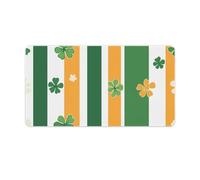 Shamrocks Irish Flag Clovers Desk Mat with Stitched Edge Non-Slip Rubber Base Mouse Pad Office Supplies 40X75cm