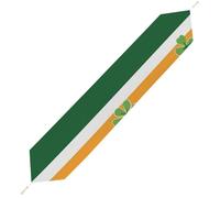 Shamrocks Irish Flag Clovers Table Runner Washable Plush Decor for Wedding Farmhouse Kitchen Coffee Tables