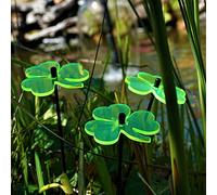 Shamrocks SunCatcher Garden Decor Ornaments Set of 3 Decorative Garden Stakes or Table Decor 25cm/10 inches high Patio Yard Gardeners Gift, Colour:fluorescent Green
