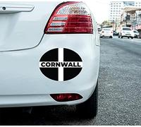 Shamsco 2 x Cornwall Car Stickers - Saint Piran's Flag Oval Self-Adhesive Vinyl Decals for Cars, Vans, Lorries, Motorbikes, and Trucks