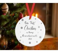 Shamsco First Christmas As Grandparents Bauble Xmas Personalised Ceramic Ornament Gift