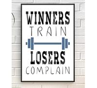 Shamsco Winners Train Losers Complain Motivational Training Gym Poster Inspirational Workout Positivity Poster Wall Art(A3 - (297 x 420mm))