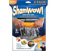 ShamWow The Original Super Absorbent Multi-Purpose Cleaning Shammy Chamois Towel Cloth - Holds 10X its Weight in Liquid - Machine Washable - Will Not Scratch (8 Pack, Large Orange)