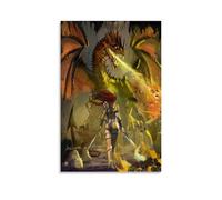 SHAMWZ Warrior Facing A Dragon Wall Art Picture Print Modern Family Room Decor 08 x 12 Inch (20 x 30 cm)