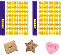 ShaMyiuCnz 144 PSC Cookie Cutter Cake Letter Stamps Letter Stamps for Press Cookie Stamp Alphabet & Number Cookie Press Stamps for Baking, Clay Pastries and DIY