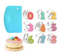 ShaMyiuCnz Large Number Cookie Cutters Set with Dough Scraper Cookie Cutter Fondant Biscuit Fondant Decorating
