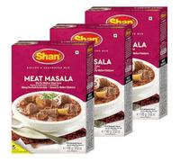 Shan Meat Masala Recipe & Seasoning Mix, Medium Meat Curry, Suitable for Vegetarians, 100g, Pack of 3