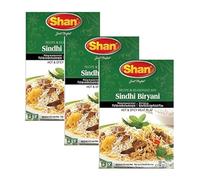 Shan-s Mix Sindhi Briyani Masala Powder Recipe and Seasoning Mix Healthy and Tasty Pakistan Origin 60 Gram Pack of 3