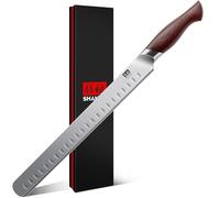 SHAN ZU Carving Knife 11.6 inch, Japanese Brisket Knife for Meat Cutting & Slicing, Butcher Knives with 10Cr15Mov High Carbon Stainless Steel Sharp Blade & Ergonomic Pakkawood Handle - Okinawa Series