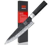 SHAN ZU Chef Knife 20cm, Hand Forged 7-Layer Kitchen Knife, Japanese 9Cr18MoV High Carbon Stainless Core, Ergonomic Octagonal G10 Handle