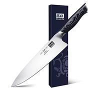 SHAN ZU Chef Knife 8 Inch Japanese Kitchen Professional Cooking Knife | Dishwasher Safe Ergonomic K133 Wood Handle, Sharp High Carbon Steel Blade for Chopping
