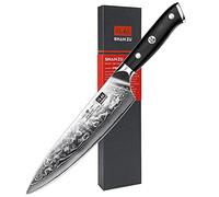 SHAN ZU Chef Knife 8 Inch Japanese Steel Damascus Kitchen Knife, Professional Kitchen Knives Sharp High Carbon Super Steel 67 Layers Kitchen Utility Knife with G10 Handle