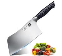 SHAN ZU Cleaver Knife, 7 inch Japanese 5Cr15MoV High Carbon Steel Meat Cleaver, Sharp Kitchen Chopping Knives with K133 Wood Handle