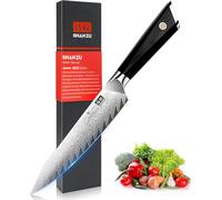 SHAN ZU Damascus Chef Knife 15 cm,67-Layer Japanese Steel 10Cr15CoMoV Kitchen Knife, High Carbon Super Sharp Japanese Chef Knife, All Purpose Professional Kitchen Utility Knives with G10 Handle