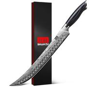 SHAN ZU Japanese Butcher Knife in Powder Steel, 30 cm Brisket Knife for Meat Cutting, Carving and Slicing High Carbon 12° Sharp Blade Breaking Knives with Ergonomic Pakkawood Handle