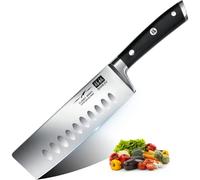 SHAN ZU Japanese Nakiri Knife 6.5 Inch - Ultra Sharp German Stainless Steel Vegetable Chopper Chef Knives - Ergonomic Handle, Professional Kitchen Knife, Gift Box Included