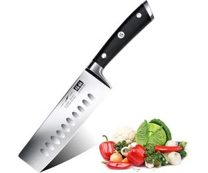 SHAN ZU Japanese Nakiri Knife 6.5 Inch - Ultra Sharp German Stainless Steel Vegetable Chopper Chef Knives - Ergonomic Handle, Professional Kitchen Knife, Gift Box Included