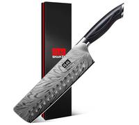 SHAN ZU Japanese Nakiri Knife in Powder Steel, 18 cm Kitchen Knives High Carbon 63 HRC Vegetable Chopper Professional 12°Sharp Blade Chef Knives with Ergonomic Pakkawood Handle