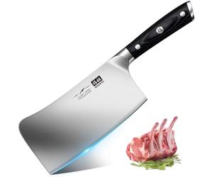 SHAN ZU Kitchen Bone Knife 7-inch Meat Cleaver Knife High Carbon German Stainless Steel Butcher Chopper Knives Ultra Sharp Chef Knife with Ergonomic Handle