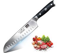 SHAN ZU Kitchen Knife, Professional Santoku Chef Knives Ultra Sharp Knife with 18 cm German Stainless Steel Blade, Japanese Knife with Ergonomic Handle for Cutting Fruit, Vegetables, Meat