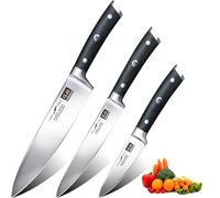 SHAN ZU Kitchen Knives Sets 3pcs with German Stainless Steel Professional Japanese Knives Set, Ultra Sharp Chef Knife Set Including Chef's Knife 20cm