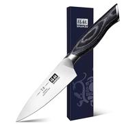 SHAN ZU Paring Knife Fruit Knife, 3.75 Inch Sharp Japanese High Carbon Steel Peeling Knives with K133 Ergonomic Handle - Genbu Series