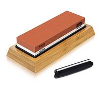 SHAN ZU Sharpening Stone, Whetstone with Angle Guide Non-Slip Bamboo Base grit 1000/6000 Knife Sharpeners, Professional 2-in-1 Wetstone