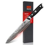 SHAN ZU Utility Knife 6 inch, Japanese Damascus Kitchen Knife, Professional Chef Knife with Sharp 67 Layers High Carbon Steel Blade and G10 Handle - PRO Series