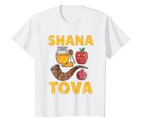 Shana Tova Rosh Hashanah T-Shirt, Youth, White, Medium