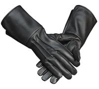 Shanan Medieval Gloves Gauntlet Leather Black Waterproof for Men Cosplay Motorcycle Gloves Artillery Cavalry Infantary Gloves Riding Working Hiking Brown Heated Long Cuff Gloves