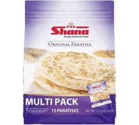 Shana's Original Paratha Multipack 15's Authentic Flaky Layered Flatbread Ready to Cook Indian Bread 1.2kg Pack of 1