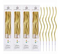 ShanBye Long Spiral Birthday Cake Candles,24 PCS Long Twisted Candle Topper