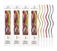 ShanBye Long Spiral Birthday Cake Candles,24 PCS Long Twisted Candle Topper