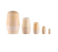 ShanBye Russian Matryoshka Wooden Nesting Dolls, 5 pcs DIY Blank Wood Russian Dolls for Boys Girls Gift Decorations