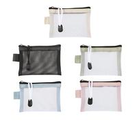 ShanBye Small Toiletries Pouch with Zip,5 PCS Small Mesh Pouch Mini Makeup Bag Toiletry Bag Zipper Pouches Coin Bags Portable Travel Organiser for Purse Coins Keys Lipstick 4.33" x 2.95"