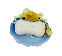 SHANCO Resin Octopus Mother and Baby Soap Dish Beach, Bathroom Accessory,Ocean Theme Octopus Family Bathroom Decor,Coastal Decor (Ocean Blue)