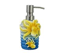 SHANCO Resin Octopus Mother and Baby Soap Dispenser, Beach Bathroom Accessory,Ocean Theme Octopus Family Bathroom Decor,Coastal Decor (Ocean Blue)