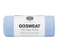 Shandali Hot Yoga GoSweat Microfiber Hand Towel in Super Absorbent Premium Placid Blue Suede for Bikram, Pilates, Gym, and Outdoor Sports. 16 x 26.5 inches.
