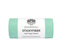 Shandali Stickyfiber Hot Yoga Towel - Yoga Mat with Silicone Backing, Absorbent, Non-Slip, 24 x 72 Inches, Bikram, Gym and Pilates (Jade Green, Standard)