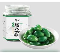 Shandong Pickled Vegetable Laba Garlic, Fresh Sugar Sweet and Sour Emerald Green Garlic, Pickle, Shandong Specialty Pickled Pickles (400g/Can,3pcs)