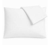 ShanDreamz -100% Cotton Percale Pillowcases, 2 Pack Pillow Cases, Egyptian Cotton Feel, Soft n Breathable Pillow Covers, Light Weight Fabric, Smooth Airy Weave (White Queen/Standard, 2)