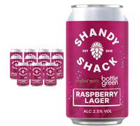 Shandy Shack Raspberry Lager 12 x 330ml Cans, Refreshing Low-Alcohol 2.8% ABV Craft Beer with Bold Raspberry Flavor, Gluten-Free & Vegan-Friendly, the Perfect Session Drink