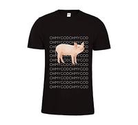 Shane Dawson Oh My God Pig T-Shirt Funny Pig Graphic Tee Shirt Casual T Shirt for Men/Women Black
