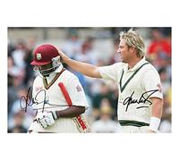 Shane Warne & Brian Lara Autograph Signed A4 Photo Print